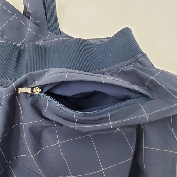 ATHLETA BROOKLYN TEXTURED ANKLE PANT NAVY BLUE WINDOW PANE PULL ON WOMEN SIZE 10 - Picture 7 of 16